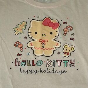 Hello Kitty Happy‎ Holidays T-Shirt Women's Size L Sanrio Cute Christmas